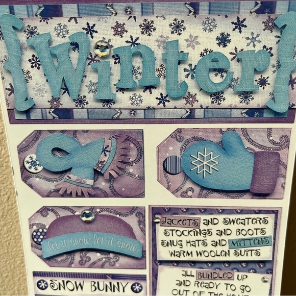 Bobunny New Old Stock Winter Theme Cardstock Sticker Sheet Scrapbooking Crafts - Picture 4 of 6